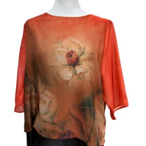 Blusa in seta e viscosa fantasia t.u.