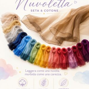 Sciarpa nuvoletta in seta e cotone