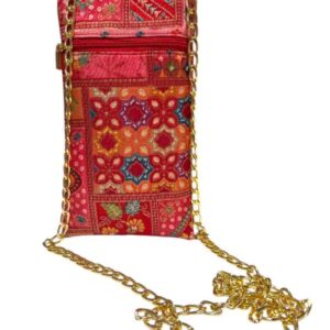 Borsa tracollina con zip portacellulare e documenti in tessuto